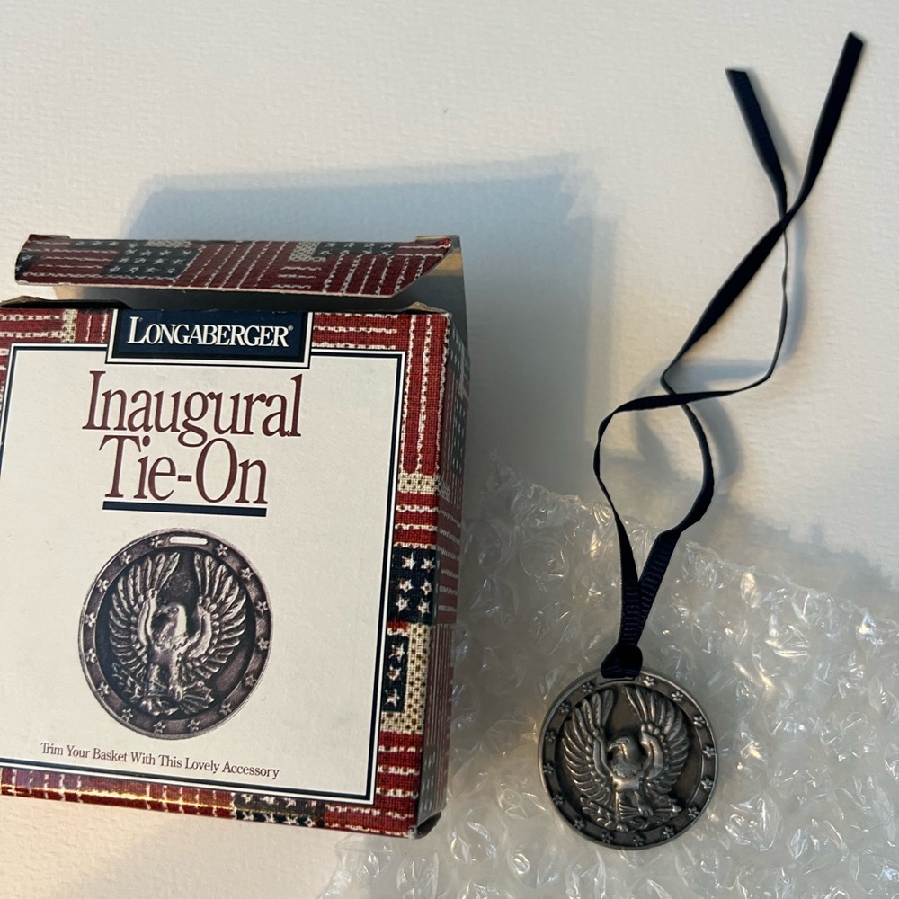 Longaberger Silver and Black 1997 Inaugural Tie-On